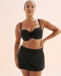 D Cup Front Tie Bandeau Bikini Top*Women D Cup & Up|Bikini Tops