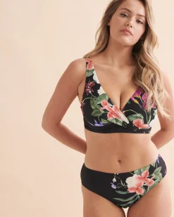 Floral Fantasy Vera Plunge Bikini Top*Women Bikini Tops