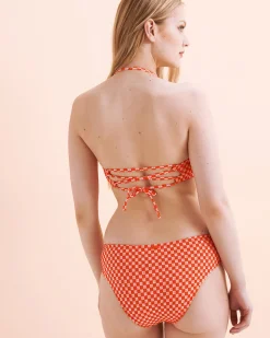 Flower Power Lace-Up Bandeau Bikini Top*Women Bikini Tops