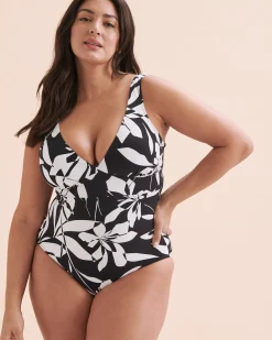 Graphic Art Plunge One-piece Swimsuit*Women One-Piece