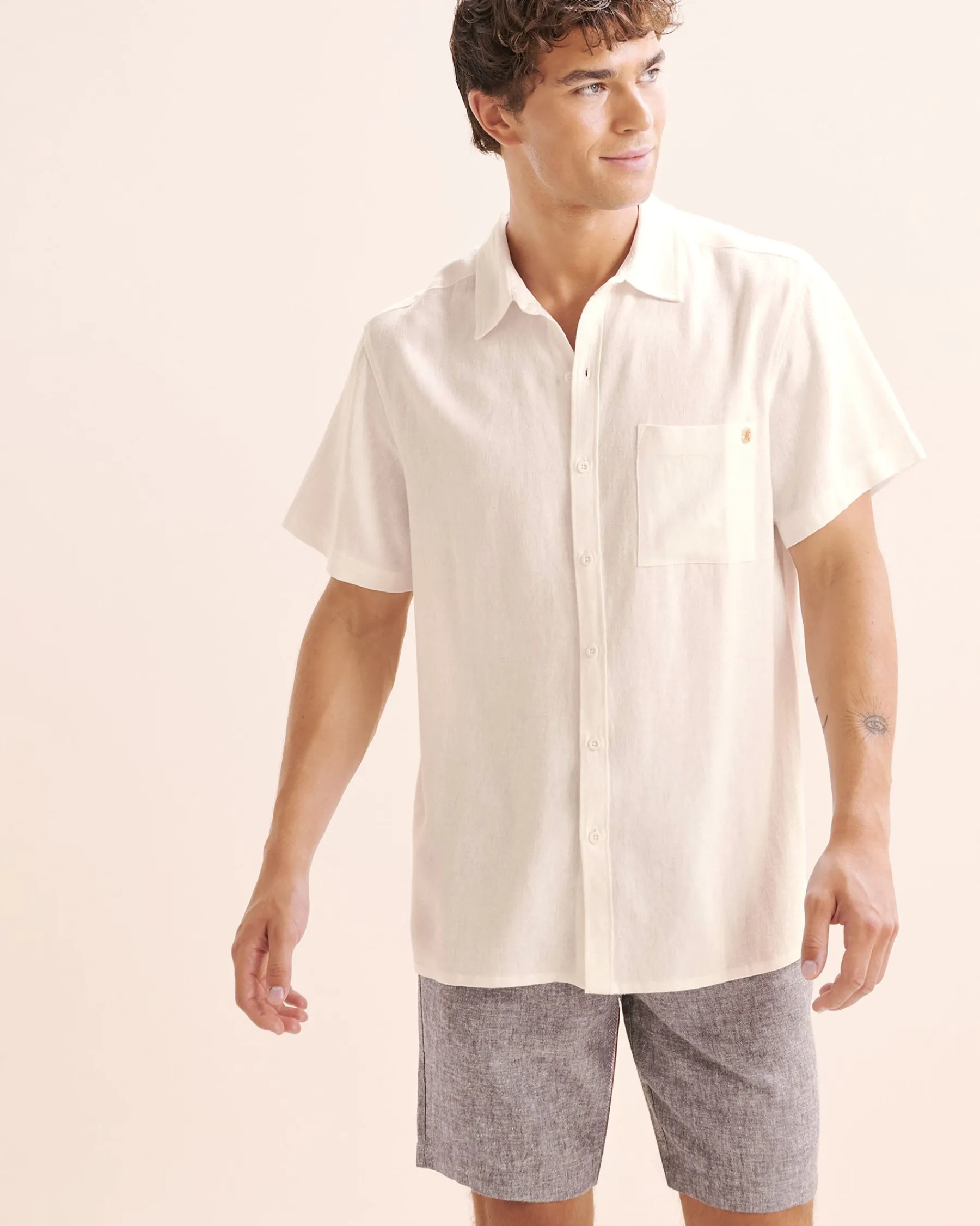 Linen Blend Short Sleeves Shirt* Shirt