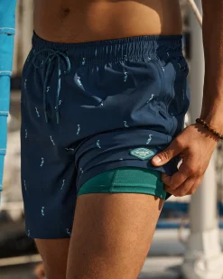 SHORELINE SEVEN Long Liner Volley Swimsuit* Volley Shorts