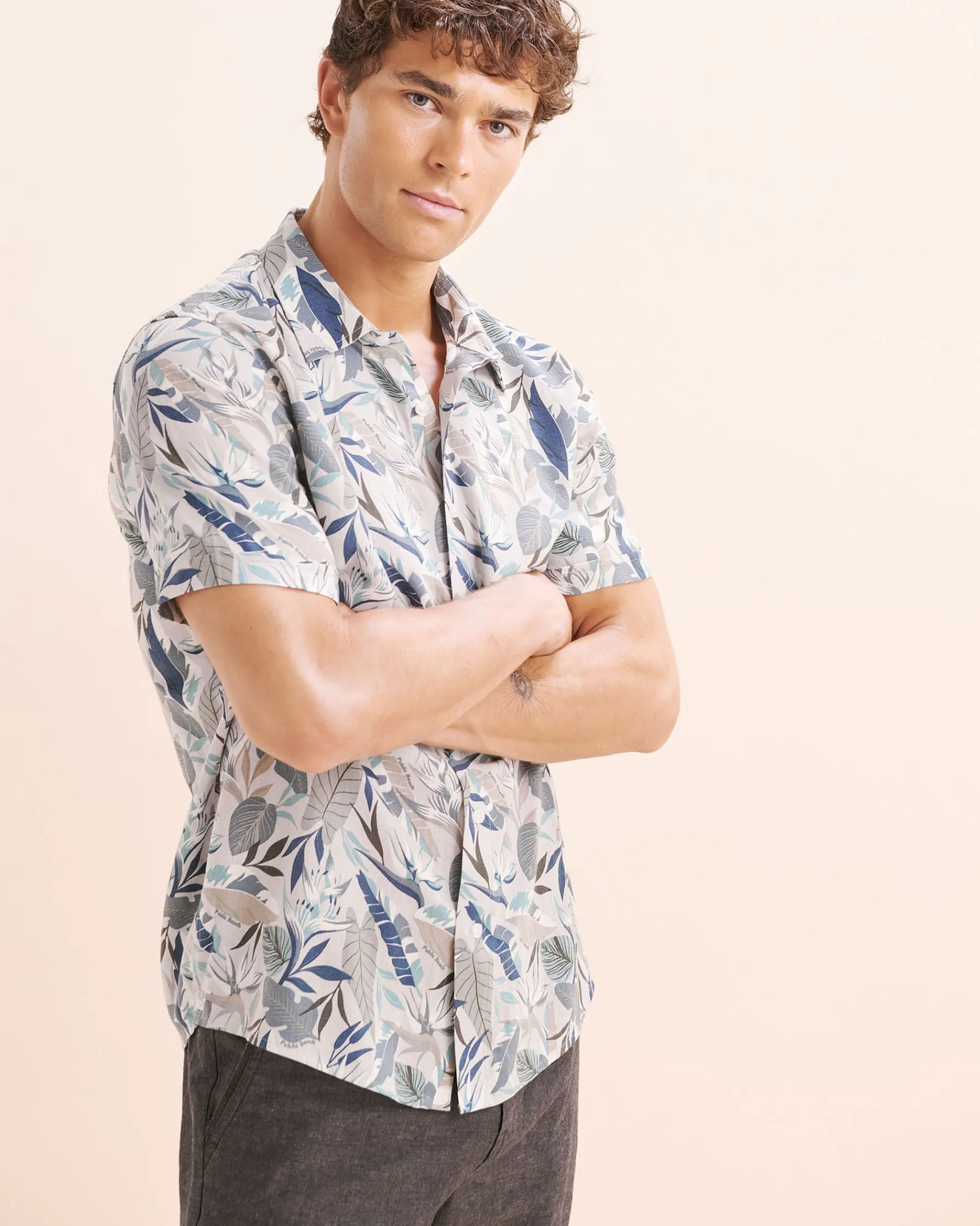 Printed Linen Blend Shirt* Shirt