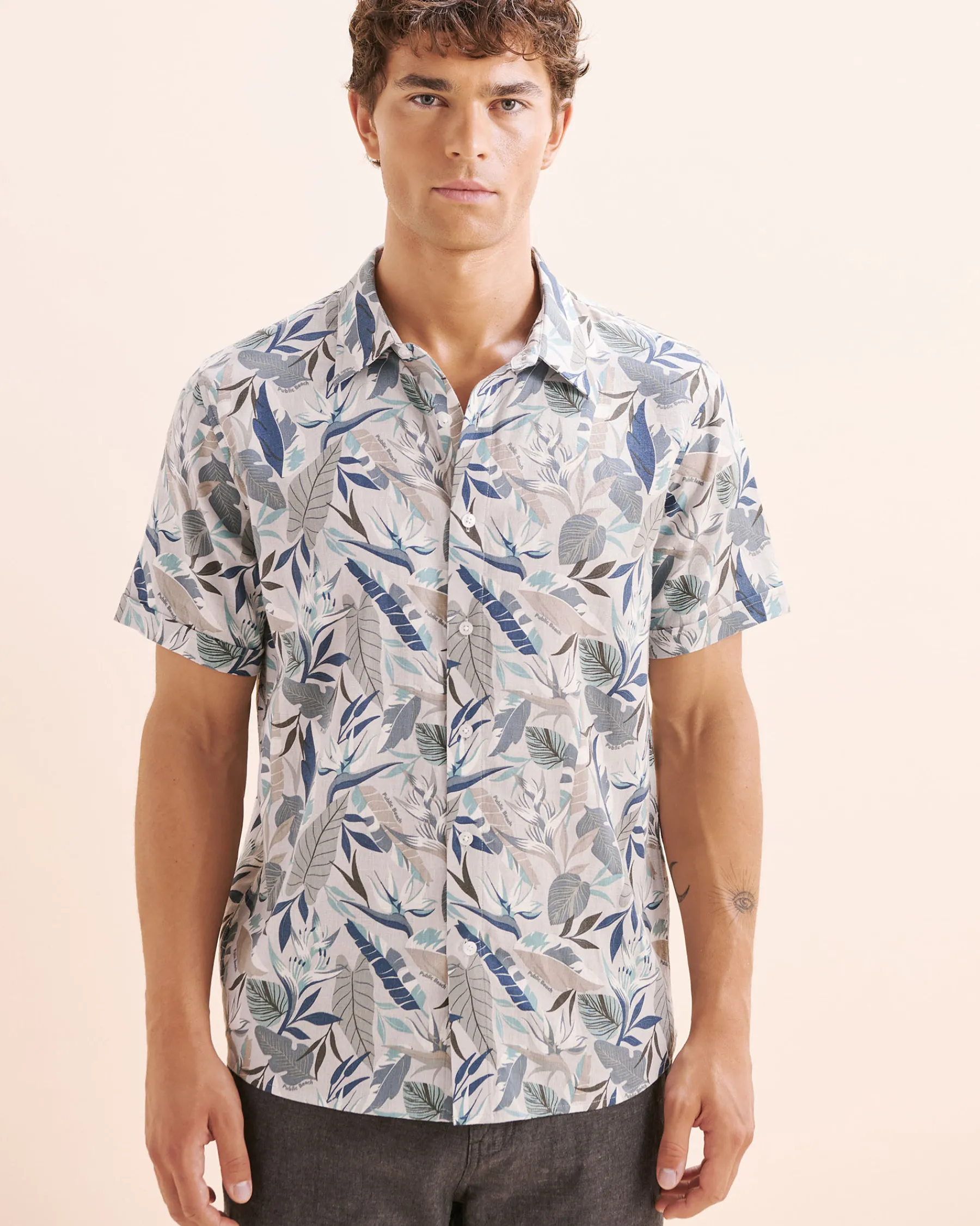 Printed Linen Blend Shirt* Shirt