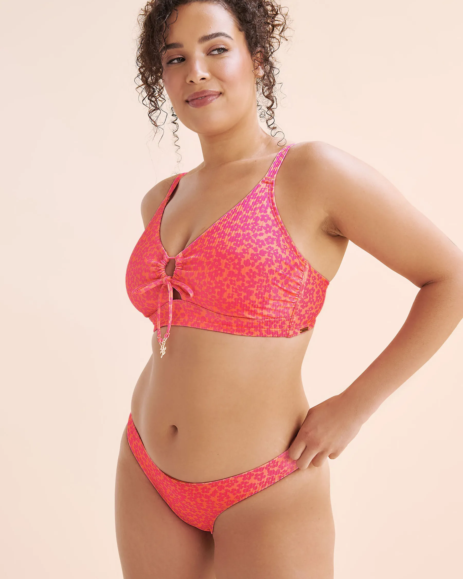 Ribbed D Cup Bralette Bikini Top*Women D Cup & Up|Bikini Tops
