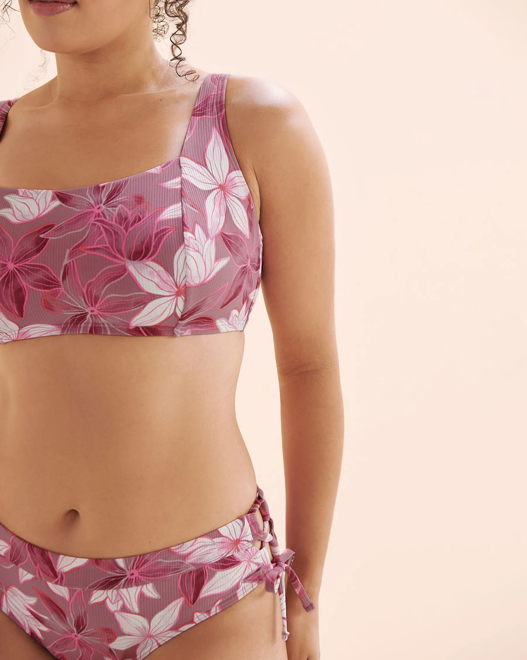 Ribbed D Cup Bralette Bikini Top*Women D Cup & Up|Bikini Tops