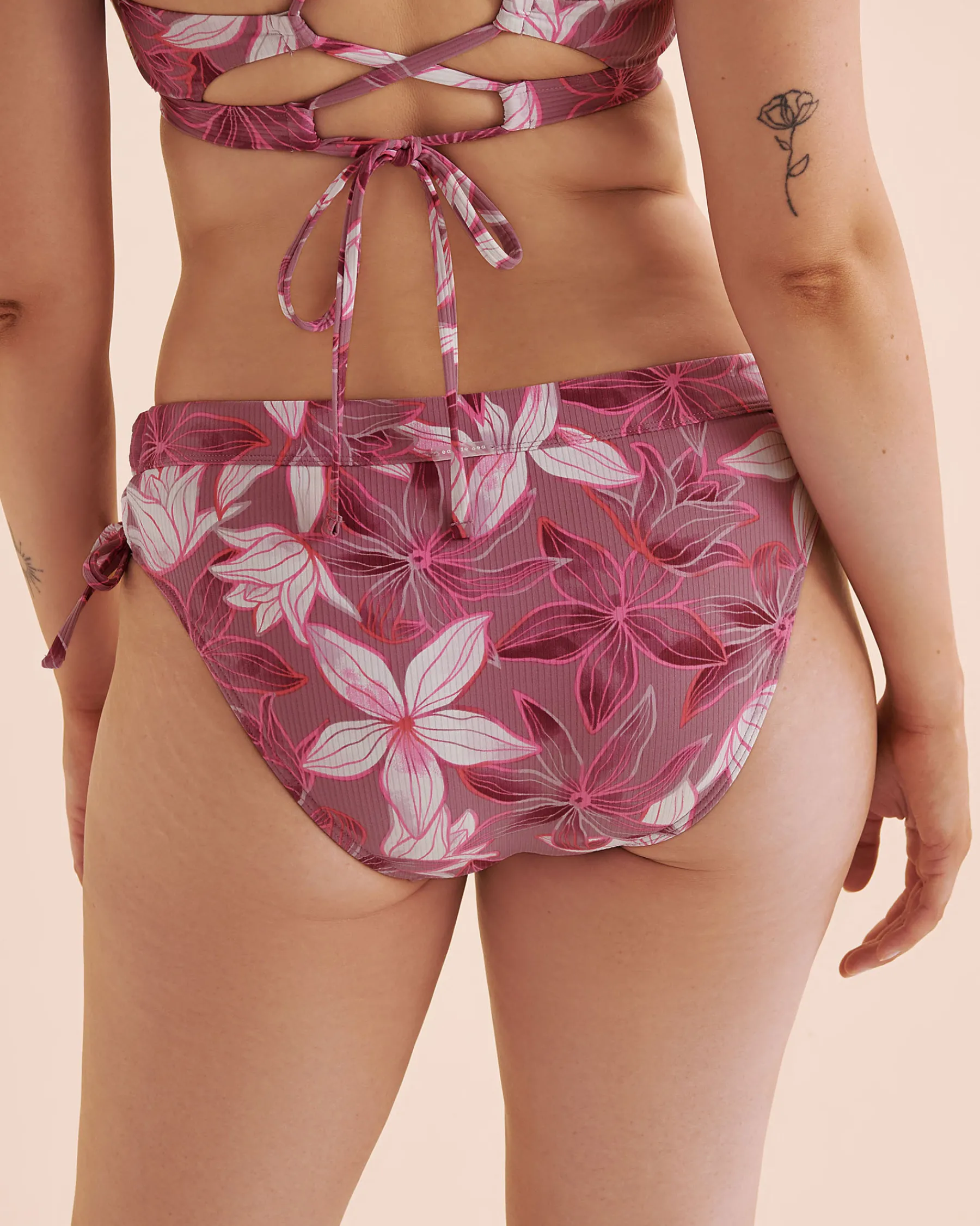 EAU DE SEA Ribbed Mid-Rise Bikini Bottom*Women Bikini Bottoms