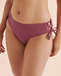 EAU DE SEA Ribbed Mid-Rise Bikini Bottom*Women Bikini Bottoms