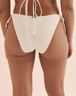 MY BIKINI STORY Ribbed Mid-Rise Cheeky Bikini Bottom*Women Bikini Bottoms