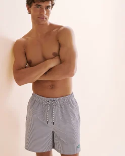 Seersucker Long Liner Volley Swimsuit* Volley Shorts
