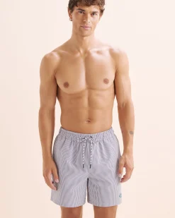 Seersucker Long Liner Volley Swimsuit* Volley Shorts