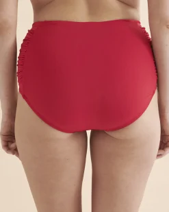 JANTZEN Solid Shir Side High Waist Bikini Bottom*Women Bikini Bottoms