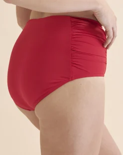 JANTZEN Solid Shir Side High Waist Bikini Bottom*Women Bikini Bottoms