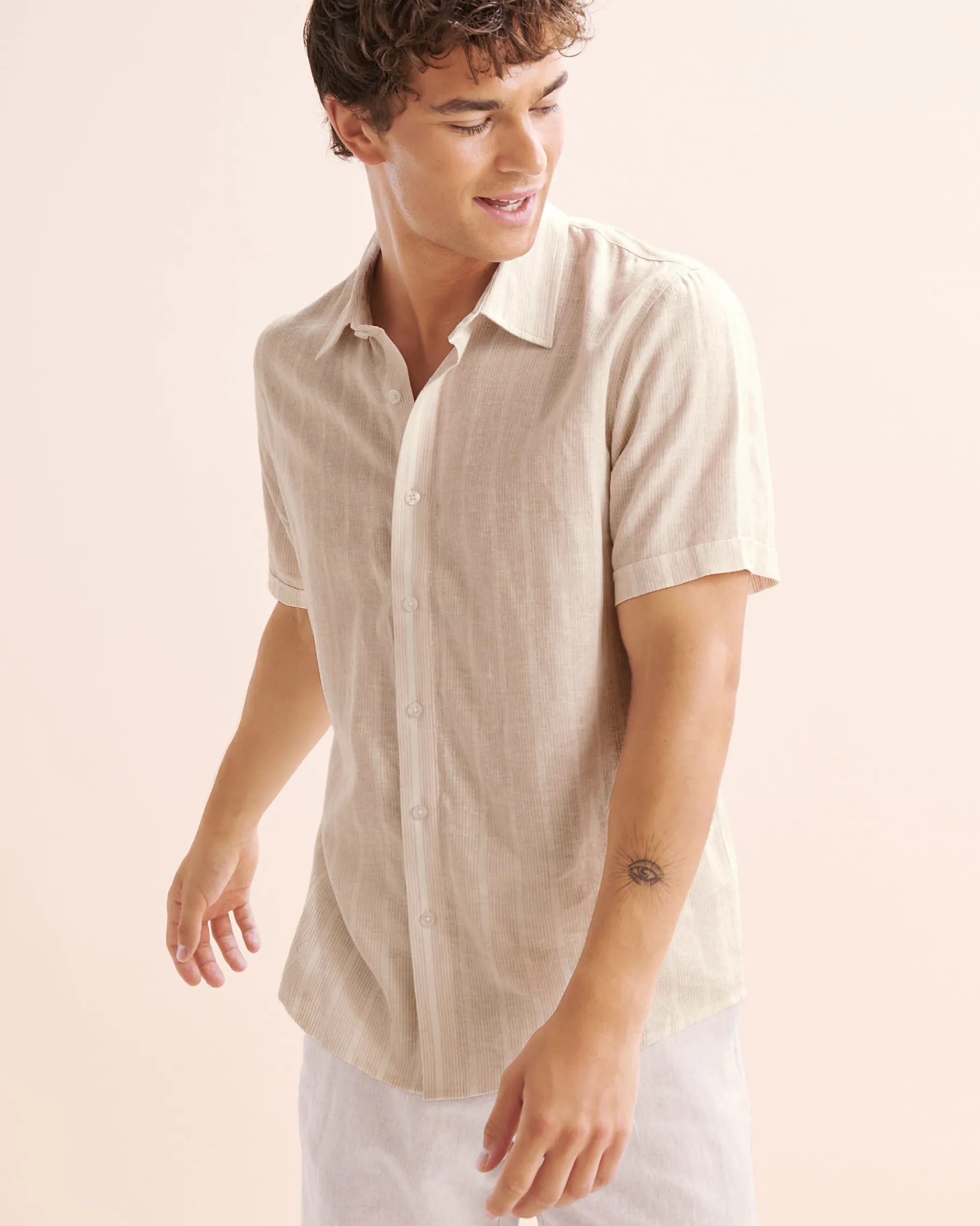 Stripe Linen Blend Shirt* Shirt