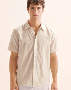 Stripe Linen Blend Shirt* Shirt