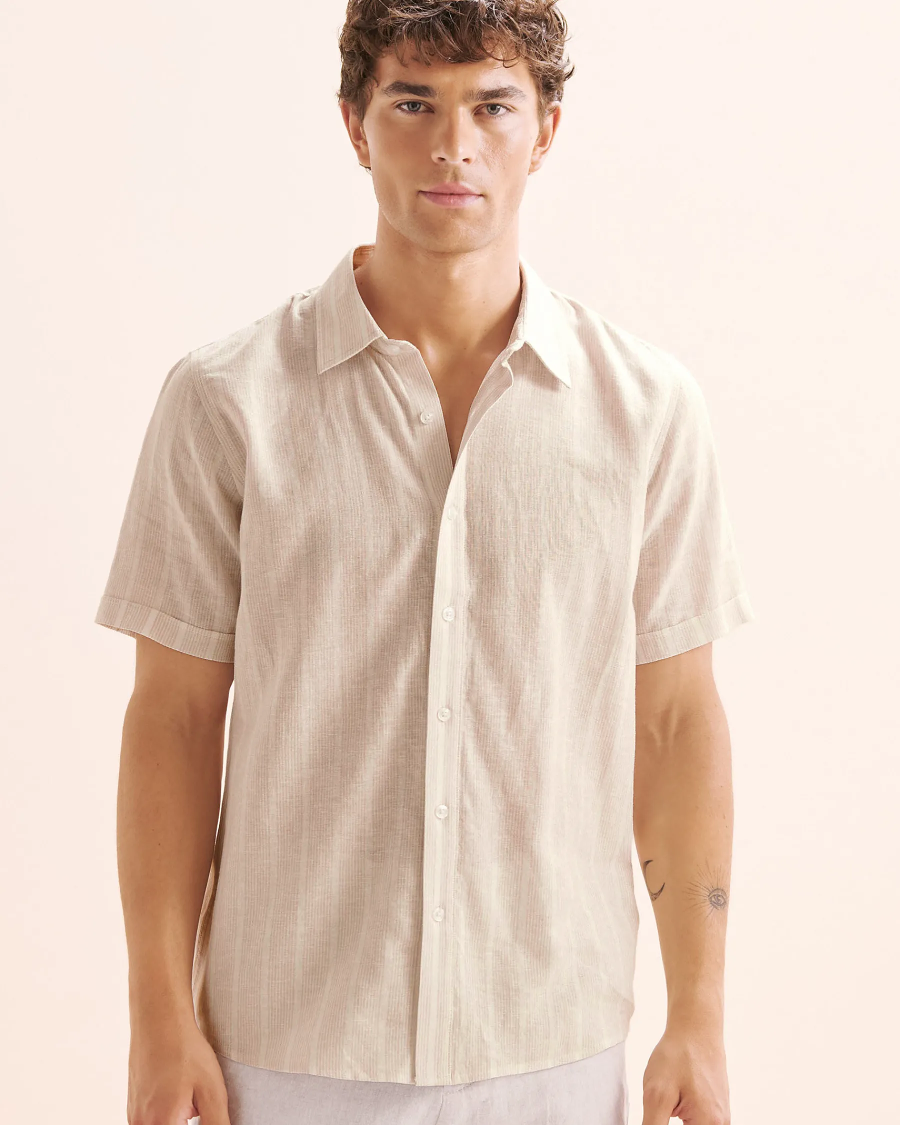 Stripe Linen Blend Shirt* Shirt